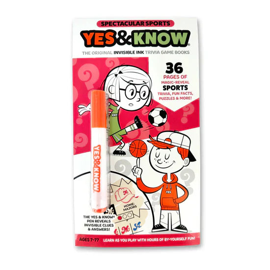Hinkler | Yes & Know Sports | Invisible Ink Trivia Game Books