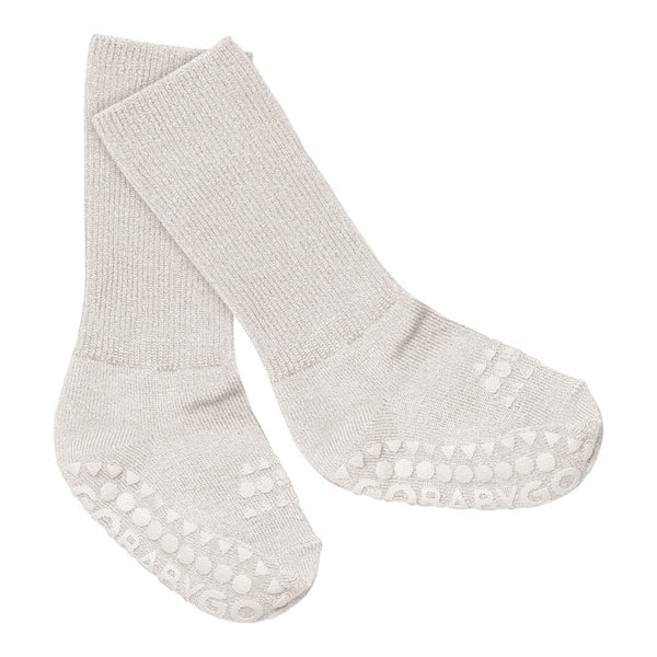 GoBabyGo | Non Slip Bamboo Socks | Ivory Glitter