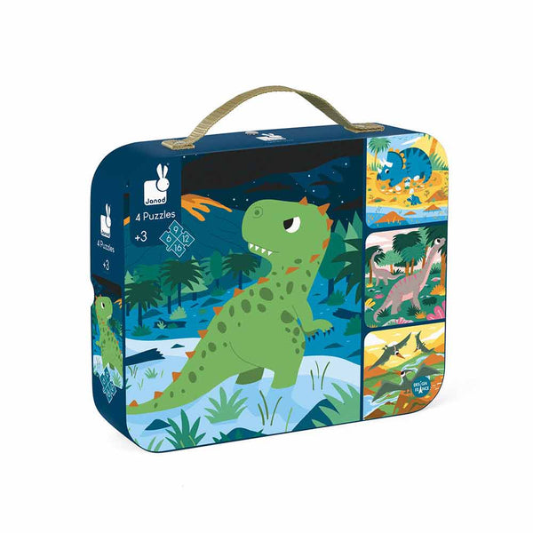 Janod | 4-in-1 Progressive Puzzle | Dinosaur
