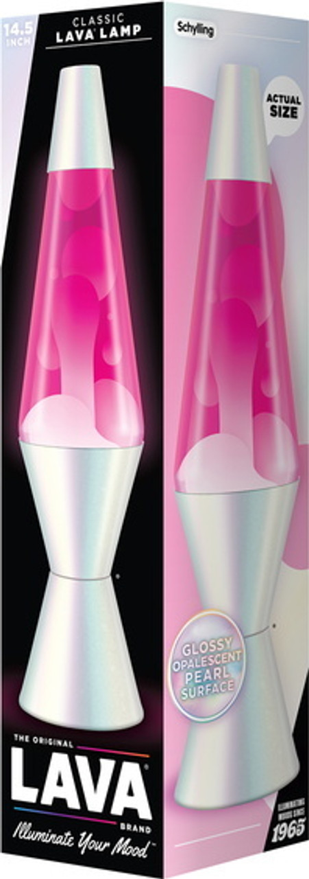Lava Lamp | 14.5" | Opalescent White and Pink