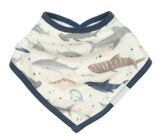 LouLou Lollipop | Muslin Bandana Bib Set (2-Pack) | Sharks