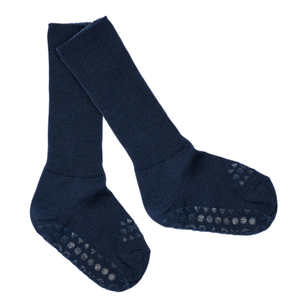 GoBabyGo Merino Wool Non-Slip Socks | Midnight Blue