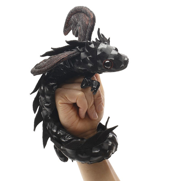 Folkmanis Hand Puppets | Dragon Wristlet, Midnight