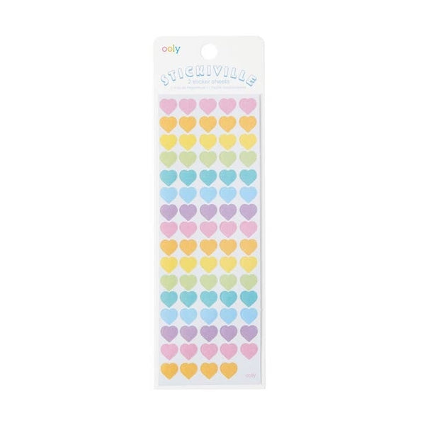 Ooly | Stickiville Skinny Sticker Sheets (2 sheets/pack) | Mini Hearts