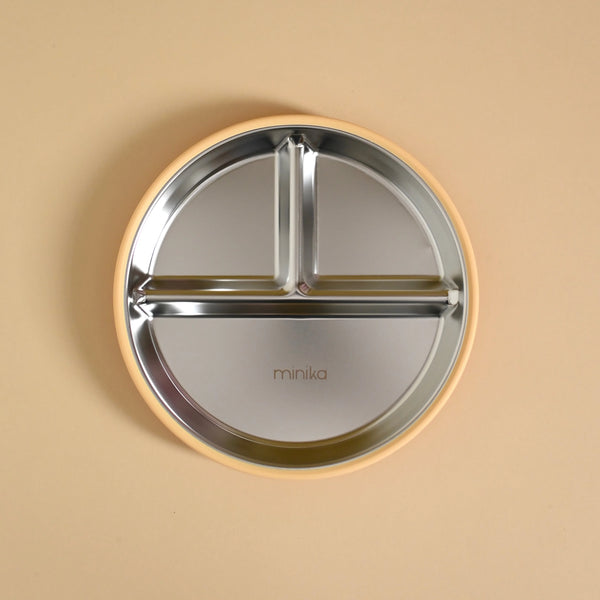 Minika | Stainless & Silicone Suction Plate | Sunset