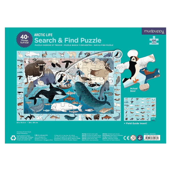 Mudpuppy | Arctic Life Search & Find Puzzle | 64 Pieces