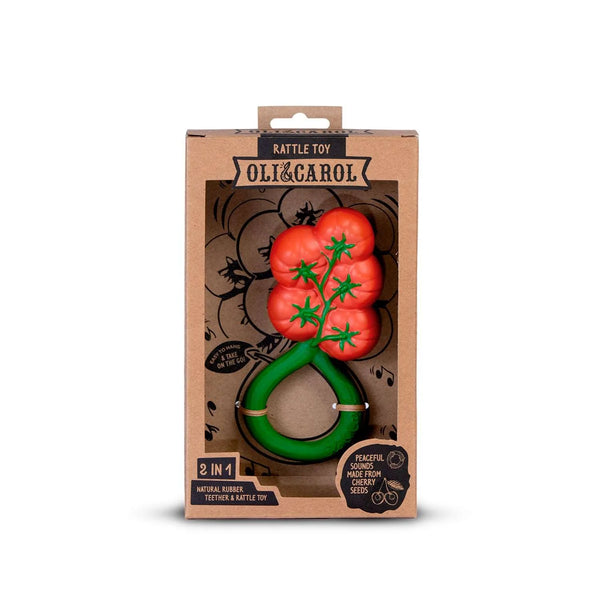 Oli & Carol | Tomato Teether & Rattle Toy