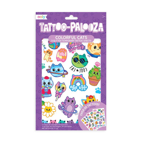 Ooly Tattoo-Palooza Temporary Tattoos | Colorful Cats