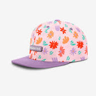 Headster Adjustable Kids Caps | Painted Flowers Powder Pink