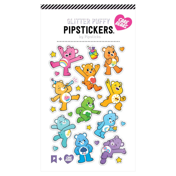 Pipstickers | Glitter Puffy Care Bears Rainbow Friends