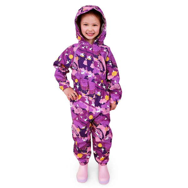 Jan and Jul Cozy-Dry Waterproof Fleece-Lined Rain Suit | Purple Dream