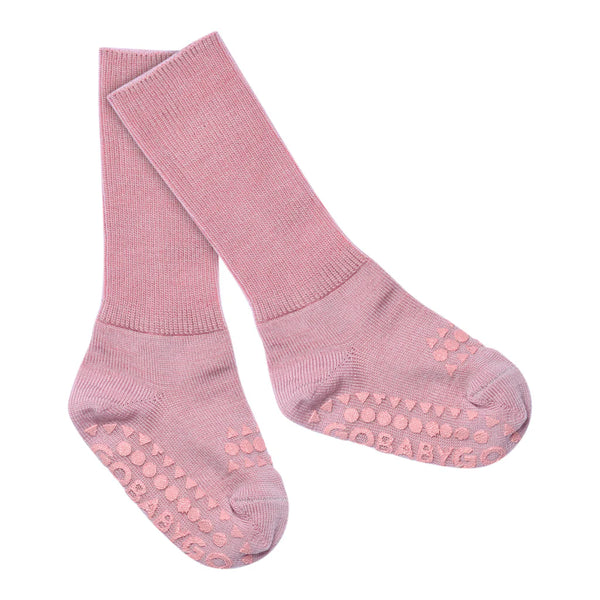 GoBabyGo Merino Wool Non-Slip Socks | Rose Blush