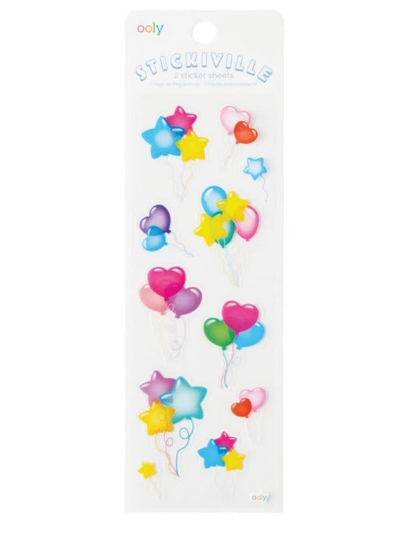 Ooly | Stickiville Skinny Sticker Sheets (2 sheets/pack) | Shaped Balloons