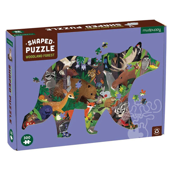 Mudpuppy Woodland Forest 300 Piece Shaped Scene Puzzle