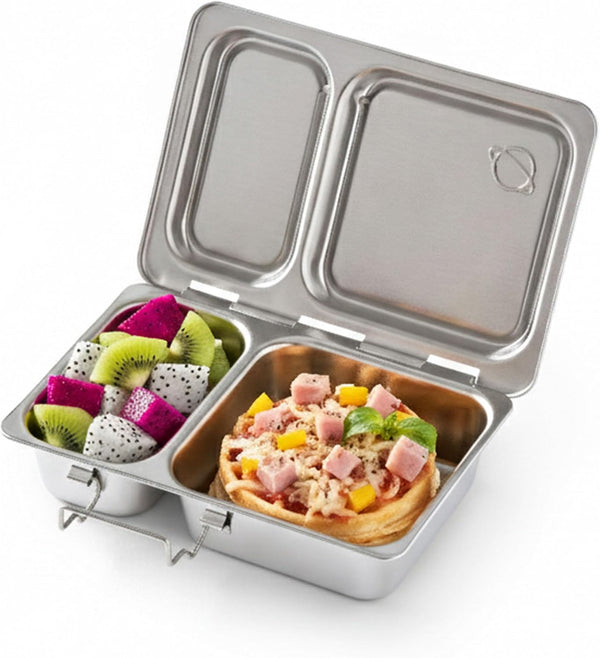 Planet Box Shuttle Stainless Steel Lunch Box (Shuttle Lunch Box with 1 Little Round Dipper)