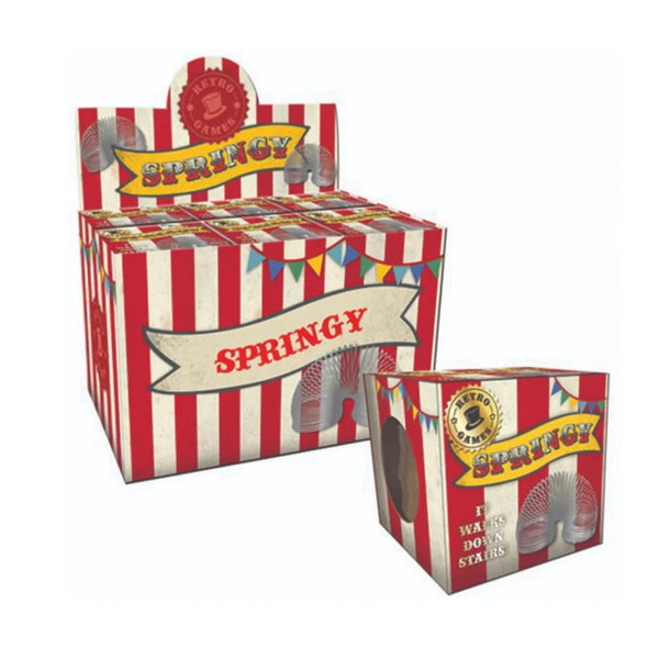 Red and white striped packaging with 'Springy' branding on a white background