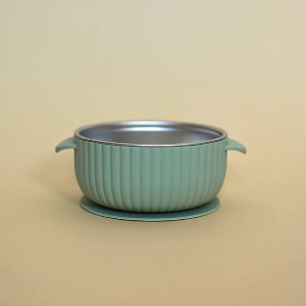 Minika | Stainless & Silicone Suction Bowl | Sage