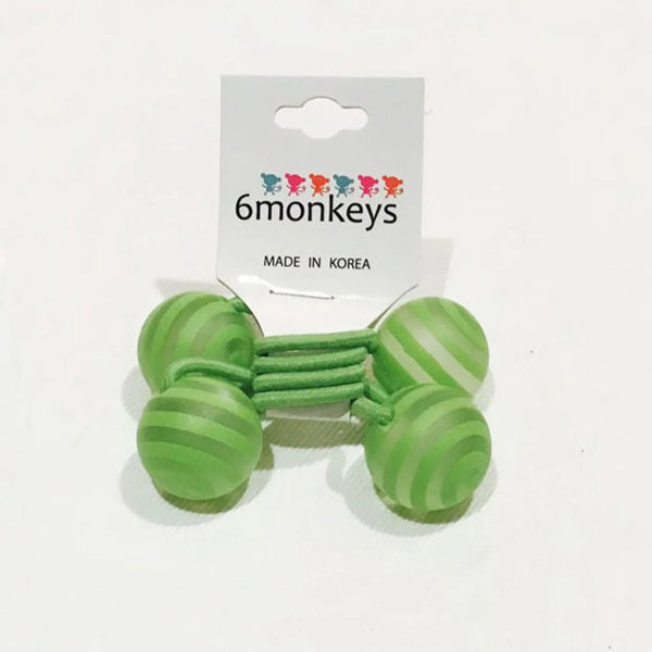 6 Monkeys | Swirly Hair Bobbles | Lime