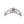 Silver tiara with pink gemstones on a white background