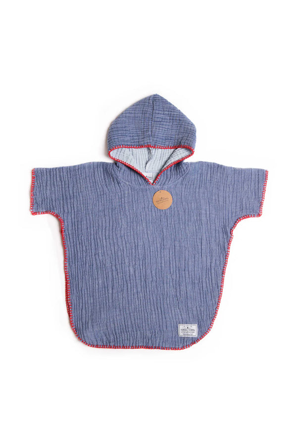 Tofino Towel Company THE PEBBLE | Kid's Muslin Poncho | Indigo