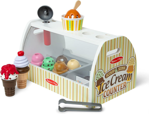 Melissa and Doug Scoop and Serve Wooden Ice Cream Counter