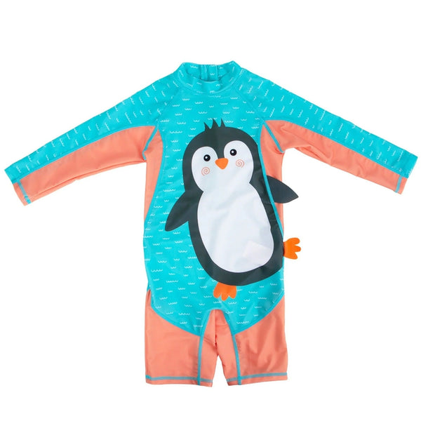Zoocchini | Baby + Toddler UPF50+ Rashguard Swimsuit | Penguin