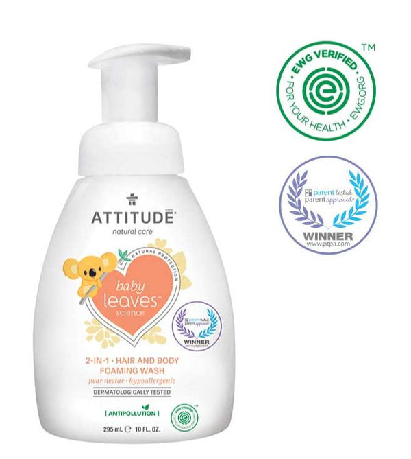 Attitude Natural Baby 2 in 1 Hair and Body Foaming Wash