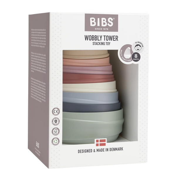 BIBS Wobbly Tower Pastel Rainbow