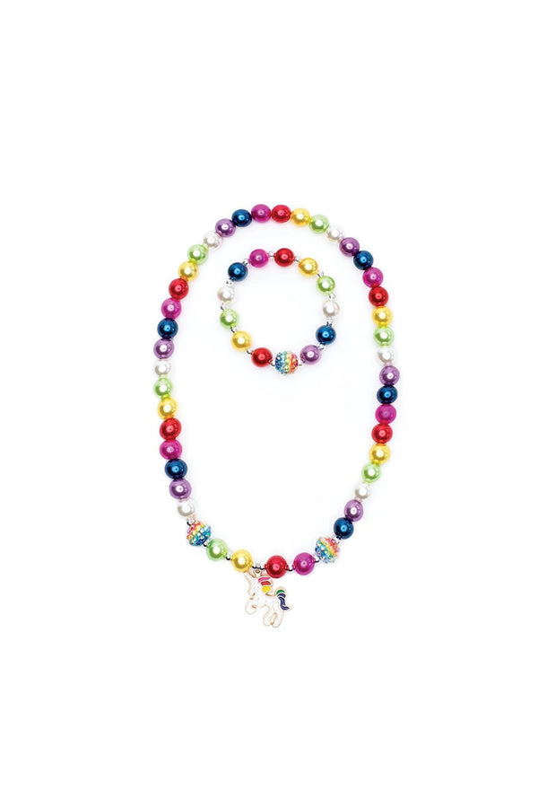 Great Pretenders Gumball Rainbow Necklace and Bracelet Set.