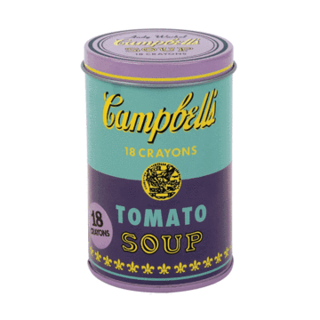 Andy Warhol Soup Can Crayons Purple