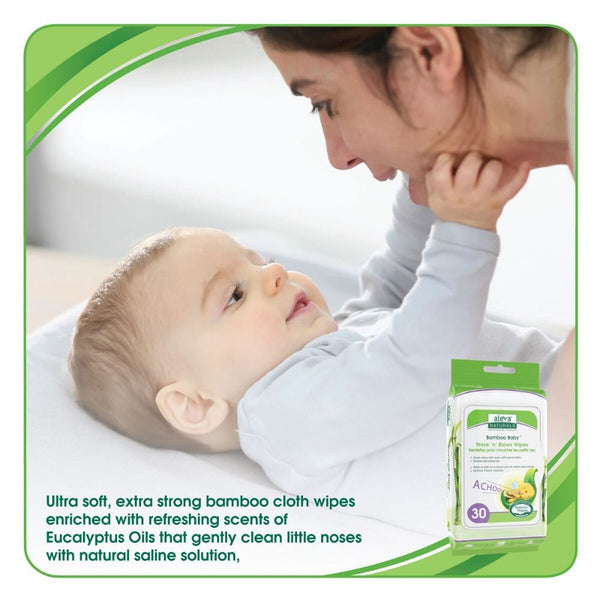 Aleva Bamboo Baby Nose 'n' Blows Wipes