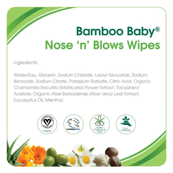 Aleva Bamboo Baby Nose 'n' Blows Wipes
