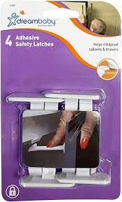 Dreambaby Adhesive Safety Latches, Regular, 4 Pack