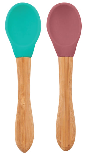 MiniKoioi Scoops: Silicone tip, bamboo handle spoon